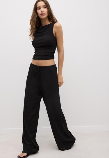 Büzgülü dokulu tişört - Görsel 5