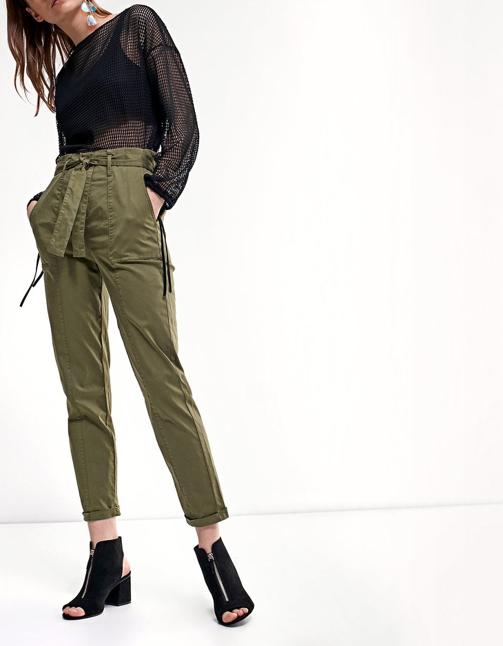 Stradivarius High Waist Combat Trousers