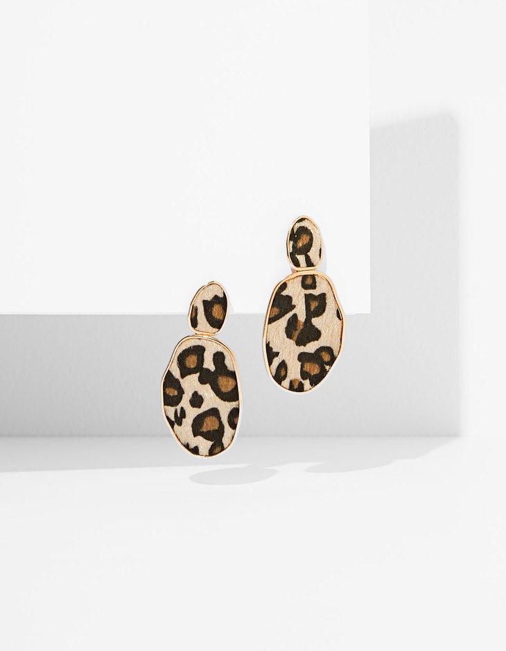 Tagr Leopard Print Earrings By Stradivarius Leopard Print Earrings By Stradivarius