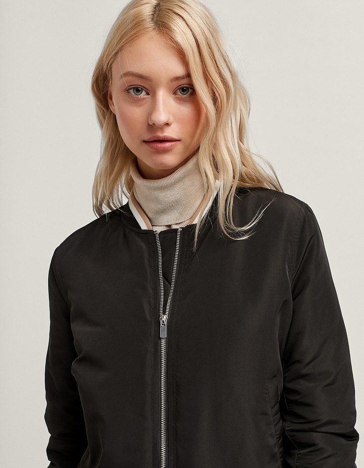 Cazadora Bomber Básica Abrigos Y Chaquetas De Mujer Stradivarius