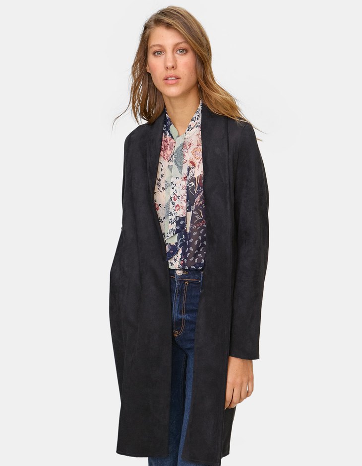By Aus ShoptagrOffener Stradivarius Wildlederimitat Mantel QxsrCdth