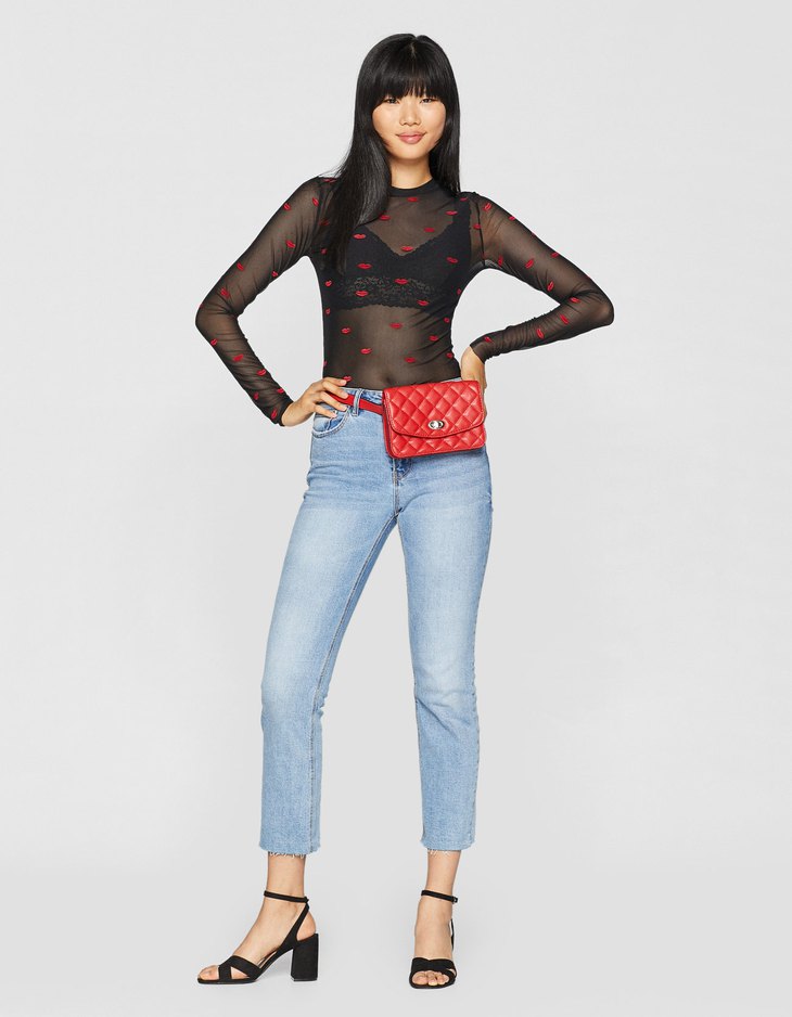 camiseta tul stradivarius
