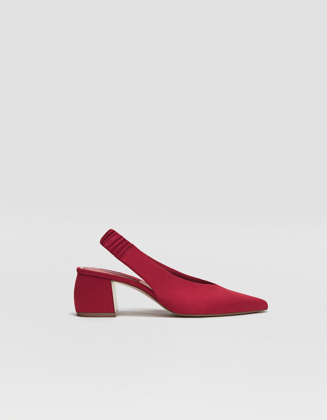 Red slingback mid heel court shoes 