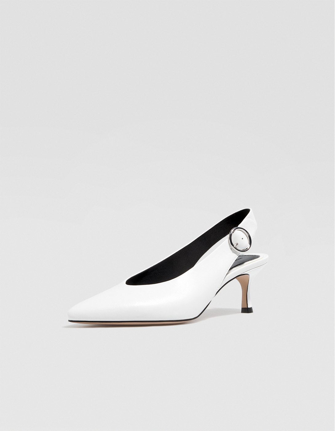 white slingback court shoes