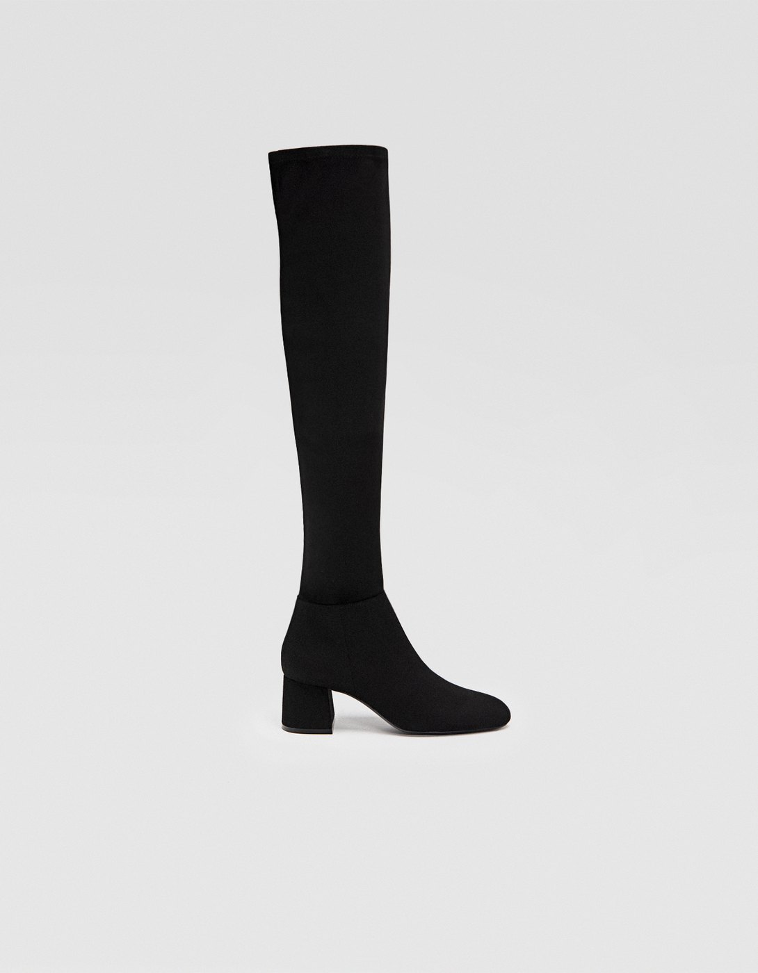 mid heel knee high boots