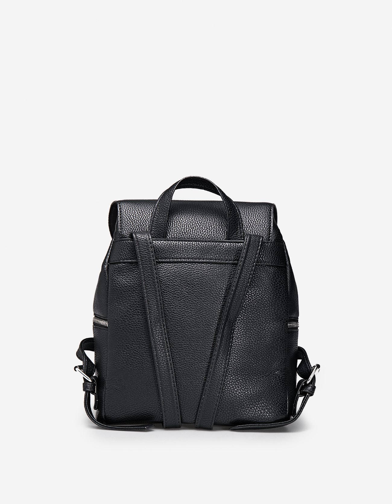 Stradivarius Mini Backpack With Flap In Black at £17.99 | love the brands