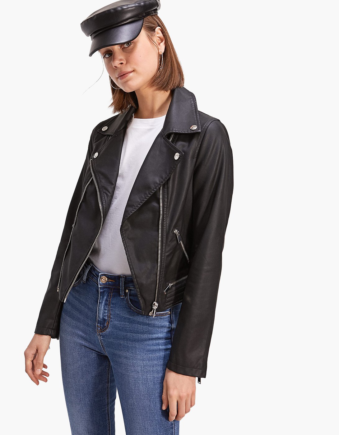 Leather Look Biker Jacket Jackets Stradivarius United Arabian Leather Look Biker Jacket Jackets Stradivarius United Arabian Emirates