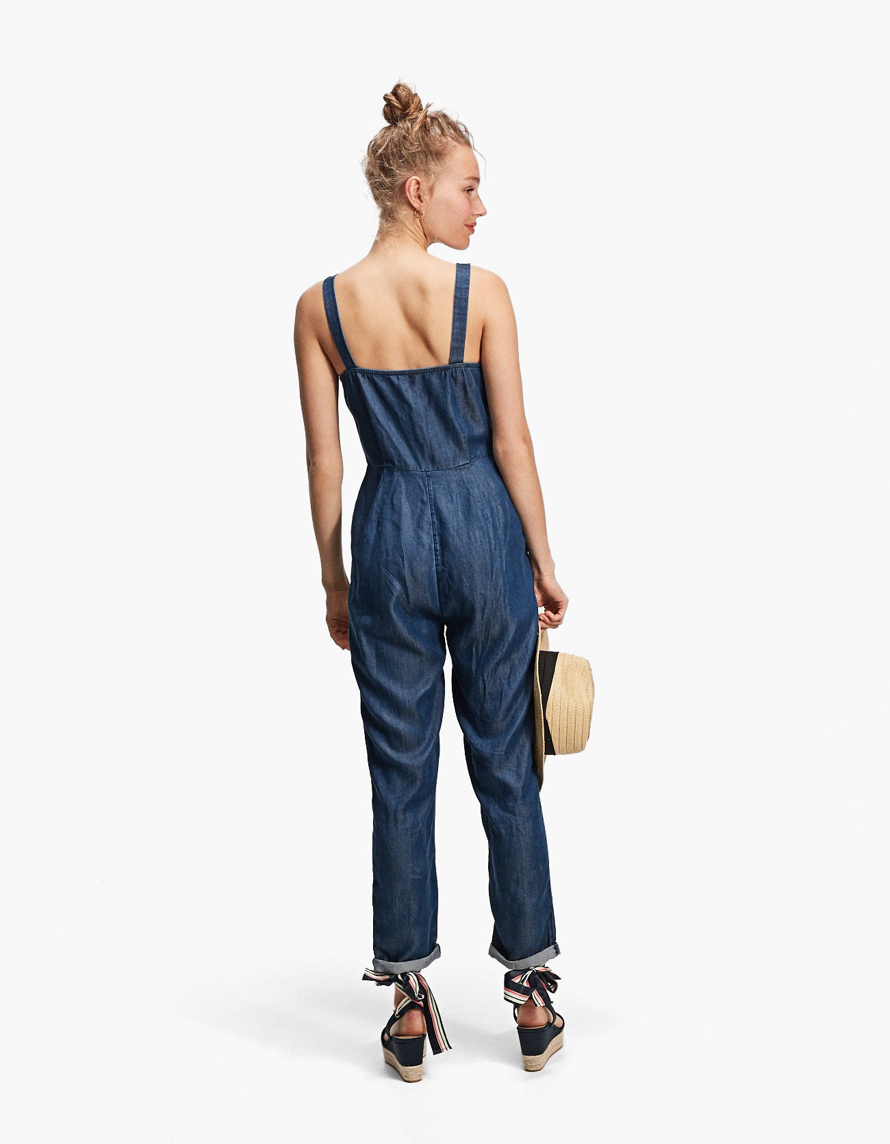stradivarius denim jumpsuit