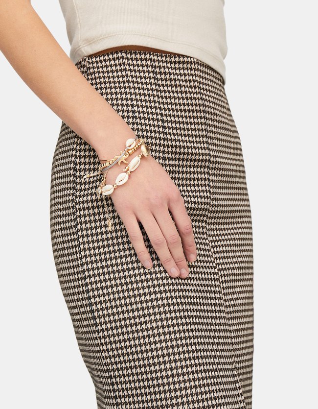 Stradivarius Set Van 5 Schelpenarmbandjes Str Dames Geel stradivarius kopen in de aanbieding