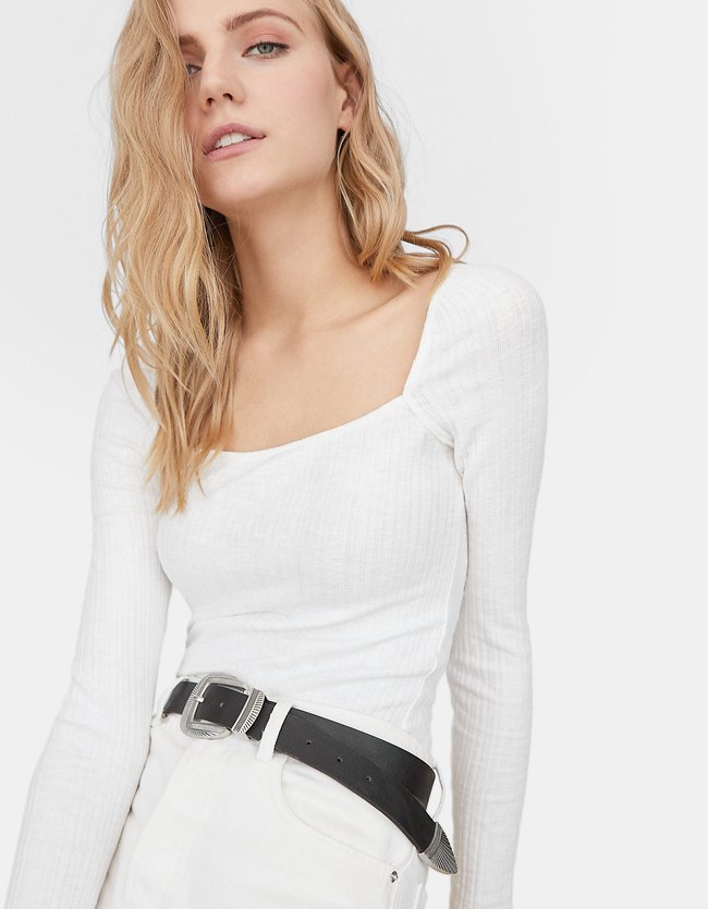 Stradivarius Cowboyriem Dames Zwart 70 stradivarius kopen in de aanbieding Stradivarius Cowboyriem Dames Zwart 70 stradivarius kopen in de aanbieding