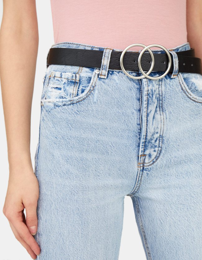 Stradivarius Ceintuur Met Ronde Gekruiste Gesp Dames Zwart 70 stradivarius kopen in de aanbieding