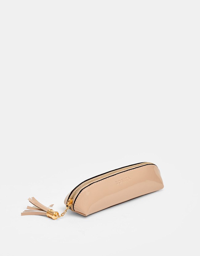 Stradivarius Lakleren Etui Dames Ecru 103 stradivarius kopen in de aanbieding