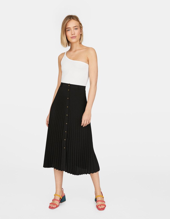 Stradivarius Plisserok Met Knoopsluiting Dames Zwart Xs stradivarius kopen in de aanbieding Stradivarius Plisserok Met Knoopsluiting Dames Zwart Xs stradivarius kopen in de aanbieding