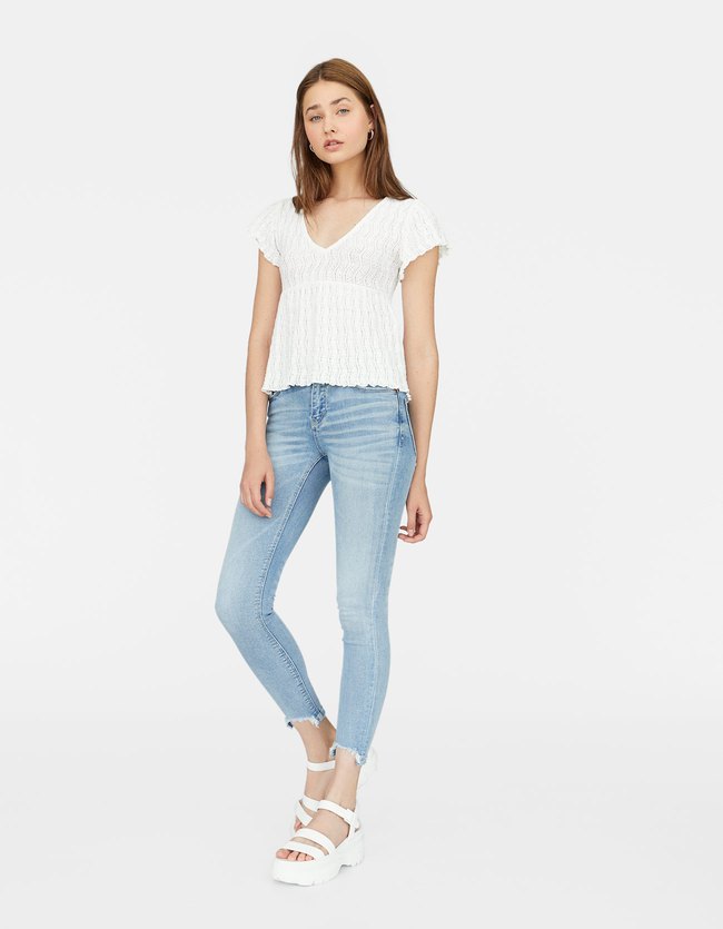 Stradivarius Skinny Jeans Met Lage Taille Dames 40 stradivarius kopen in de aanbieding