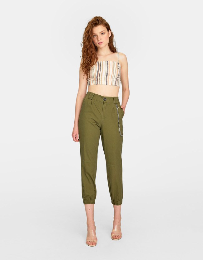 Stradivarius Keperbroek Met Ketting Dames Kaki Xs stradivarius kopen in de aanbieding Stradivarius Keperbroek Met Ketting Dames Kaki Xs stradivarius kopen in de aanbieding
