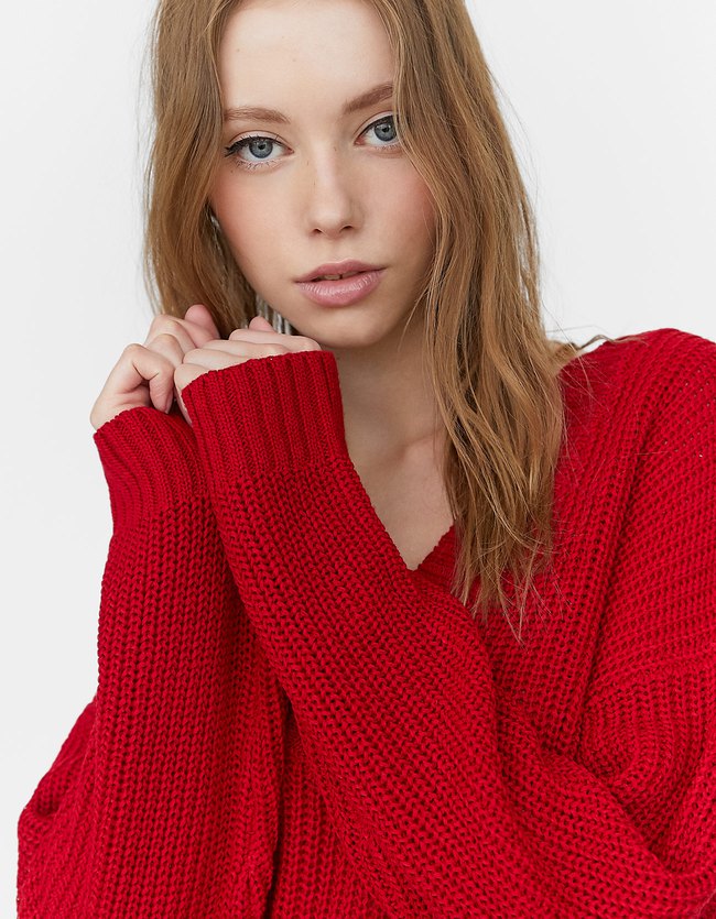 Stradivarius Trui Met V Hals En Bies Dames Rood stradivarius kopen in de aanbieding Stradivarius Trui Met V Hals En Bies Dames Rood stradivarius kopen in de aanbieding