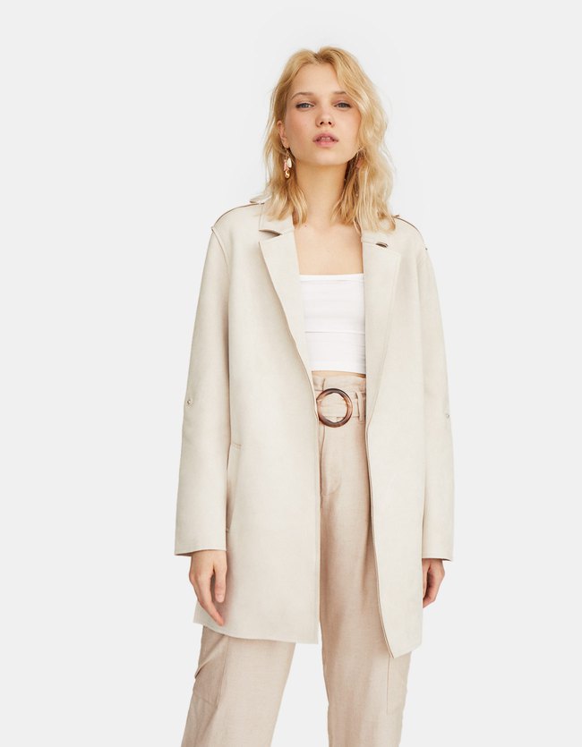 Stradivarius Ruimvallende Bonded Trenchcoat Dames Steen stradivarius kopen in de aanbieding Stradivarius Ruimvallende Bonded Trenchcoat Dames Steen stradivarius kopen in de aanbieding