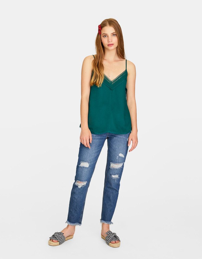 Stradivarius Top Met Lingerielook Dames Groen Xs stradivarius kopen in de aanbieding Stradivarius Top Met Lingerielook Dames Groen Xs stradivarius kopen in de aanbieding