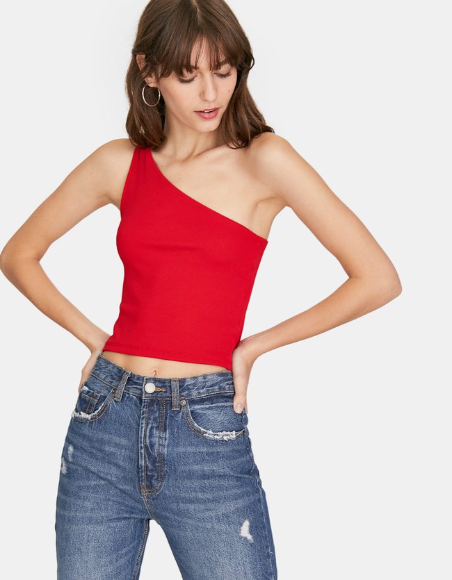 Stradivarius Asymmetrische Top Dames Rood Xs stradivarius kopen in de aanbieding Stradivarius Asymmetrische Top Dames Rood Xs stradivarius kopen in de aanbieding