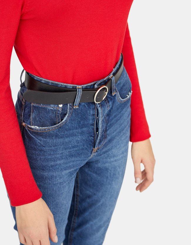 Stradivarius Basic Riem Met Ronde Gesp Dames Zwart 70 stradivarius kopen in de aanbieding Stradivarius Basic Riem Met Ronde Gesp Dames Zwart 70 stradivarius kopen in de aanbieding