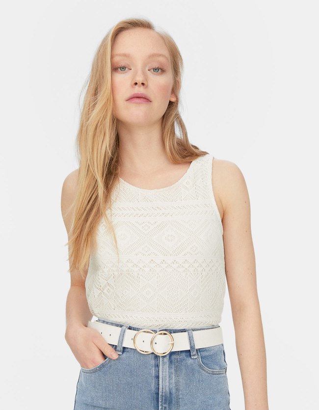 Stradivarius Dubbele Riem Met Gekruiste Gesp Dames Ecru 70 stradivarius kopen in de aanbieding Stradivarius Dubbele Riem Met Gekruiste Gesp Dames Ecru 70 stradivarius kopen in de aanbieding