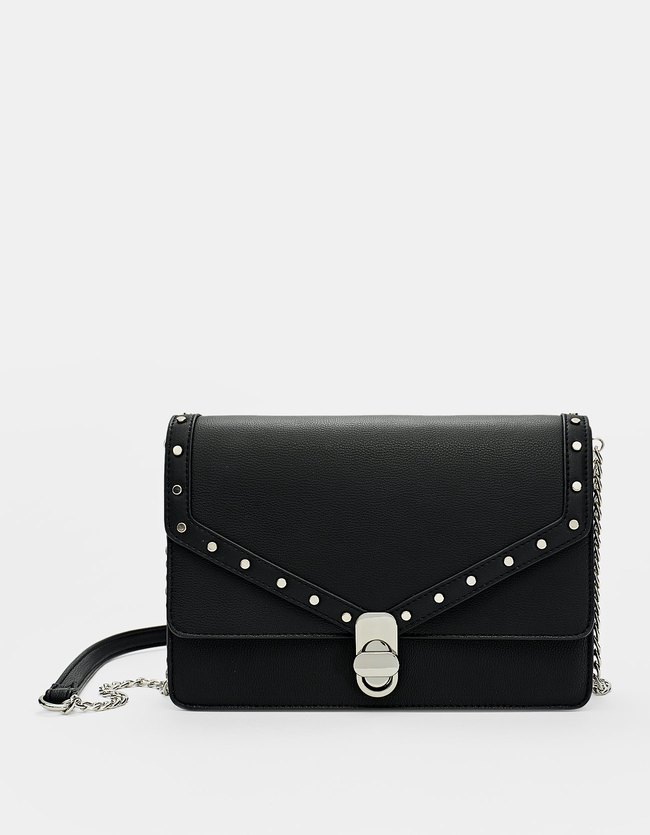 Stradivarius Schoudertas Met Kettingsluiting Dames Zwart stradivarius kopen in de aanbieding