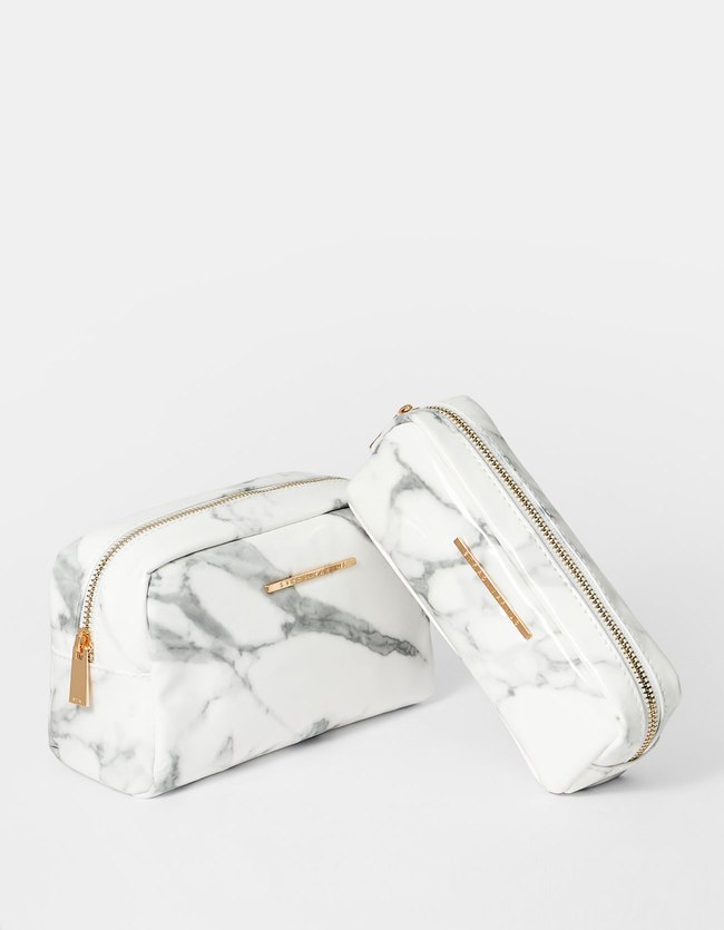 Stradivarius Toilettas Met Marmerprint Dames Zwart 103 stradivarius kopen in de aanbieding