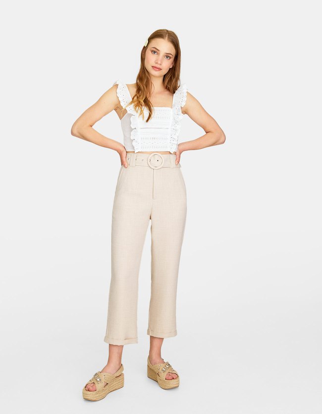 Stradivarius Rustieke Rechte Broek Dames Steen 36 stradivarius kopen in de aanbieding Stradivarius Rustieke Rechte Broek Dames Steen 36 stradivarius kopen in de aanbieding