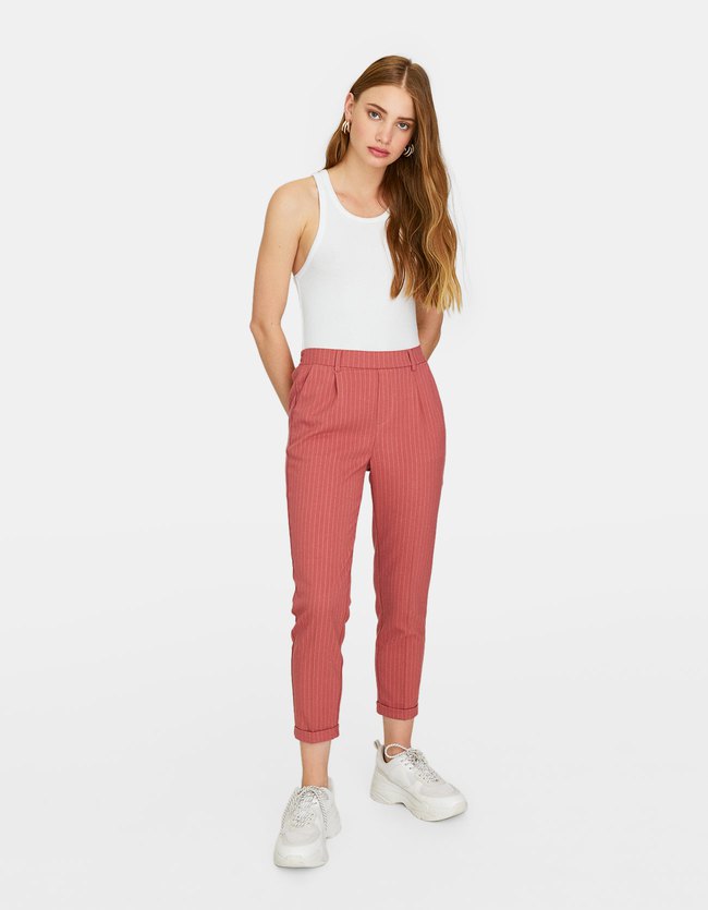 Stradivarius Slim Fit Tailoring Broek Met Stripes Motief Dames Donkerfuchsia Xl stradivarius kopen in de aanbieding Stradivarius Slim Fit Tailoring Broek Met Stripes Motief Dames Donkerfuchsia Xl stradivarius kopen in de aanbieding