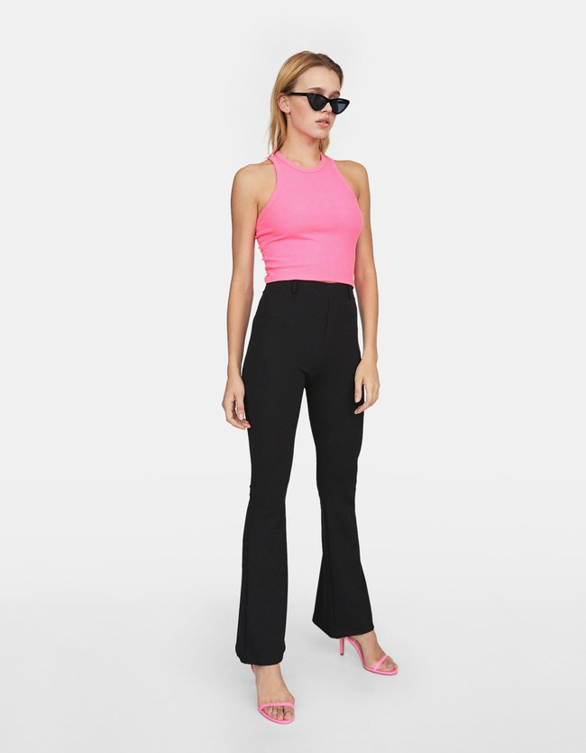 Stradivarius Effen Tricot Flared Broek Dames Zwart Xl stradivarius kopen in de aanbieding Stradivarius Effen Tricot Flared Broek Dames Zwart Xl stradivarius kopen in de aanbieding