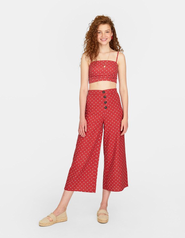 Stradivarius Pantalon Cropped Botonadura Topos Dames Terracotta 38 stradivarius kopen in de aanbieding Stradivarius Pantalon Cropped Botonadura Topos Dames Terracotta 38 stradivarius kopen in de aanbieding