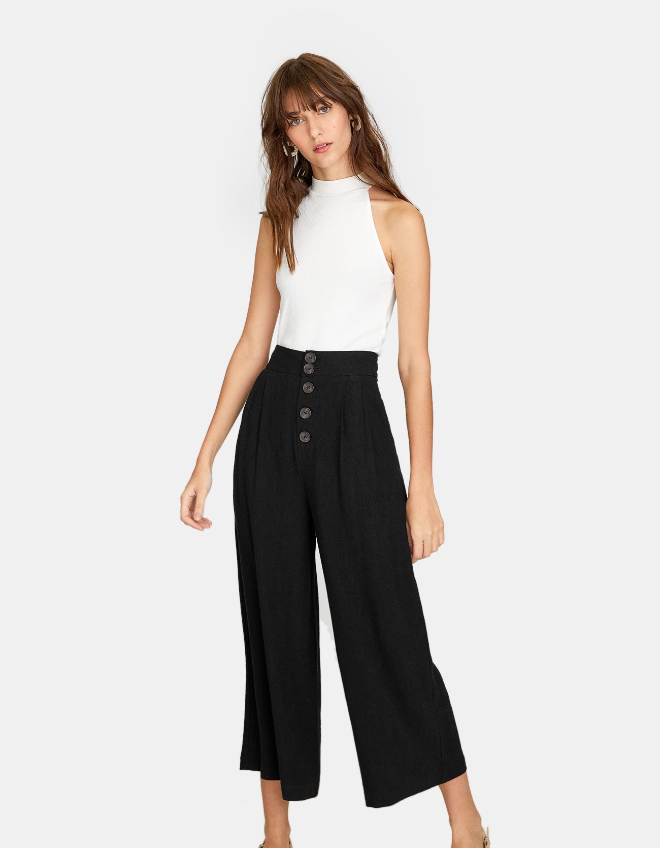 Lacivert Slim Fit Poliviskon Crop Pantolon Lc Waikiki