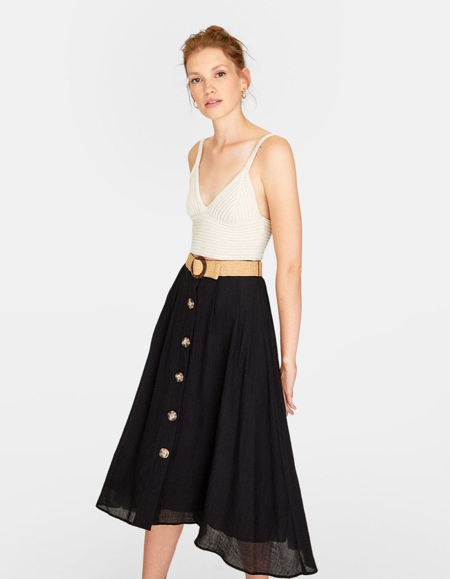 Stradivarius Rustieke Rok Met Knopen En Riem Dames Zwart Xs stradivarius kopen in de aanbieding Stradivarius Rustieke Rok Met Knopen En Riem Dames Zwart Xs stradivarius kopen in de aanbieding