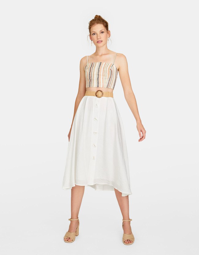 Stradivarius Rustieke Rok Met Knopen En Riem Dames Ecru stradivarius kopen in de aanbieding Stradivarius Rustieke Rok Met Knopen En Riem Dames Ecru stradivarius kopen in de aanbieding