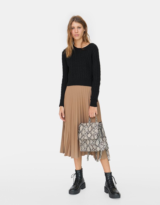 Stradivarius Cropped Gevlochten Trui Dames Zwart stradivarius kopen in de aanbieding Stradivarius Cropped Gevlochten Trui Dames Zwart stradivarius kopen in de aanbieding
