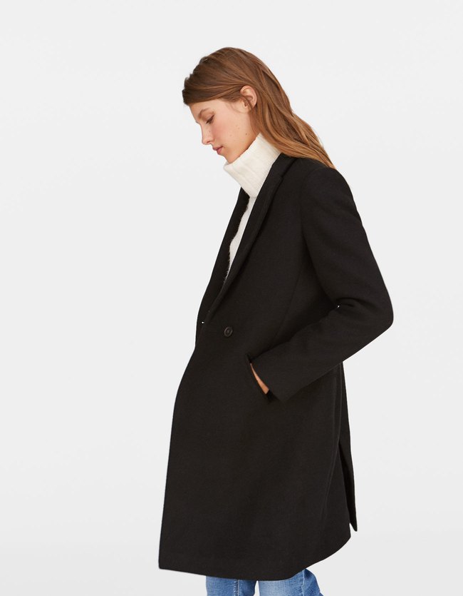 Stradivarius Basic Wollen Jas Dames Zwart stradivarius kopen in de aanbieding Stradivarius Basic Wollen Jas Dames Zwart stradivarius kopen in de aanbieding