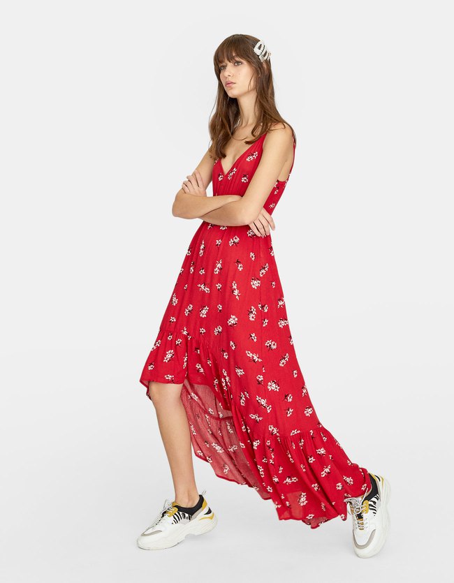 Stradivarius Jurk Met Bandjes Dames Rood stradivarius kopen in de aanbieding Stradivarius Jurk Met Bandjes Dames Rood stradivarius kopen in de aanbieding