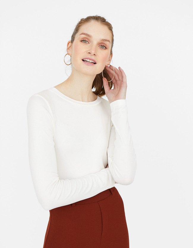 Stradivarius Basic Afgesneden Tricot T Shirt Dames Ecru Xs stradivarius kopen in de aanbieding Stradivarius Basic Afgesneden Tricot T Shirt Dames Ecru Xs stradivarius kopen in de aanbieding