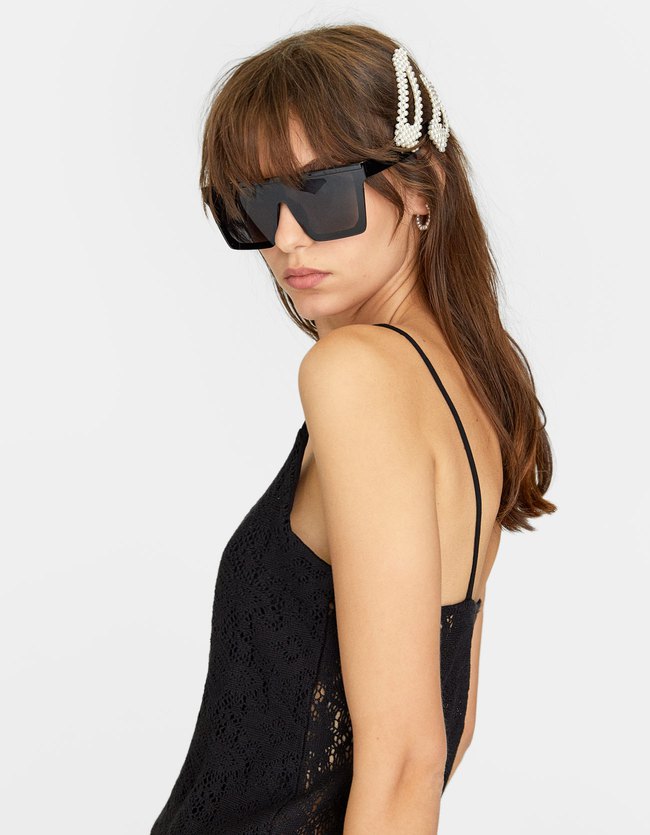 Stradivarius Top Lencero Crochet Dames Zwart Xs stradivarius kopen in de aanbieding