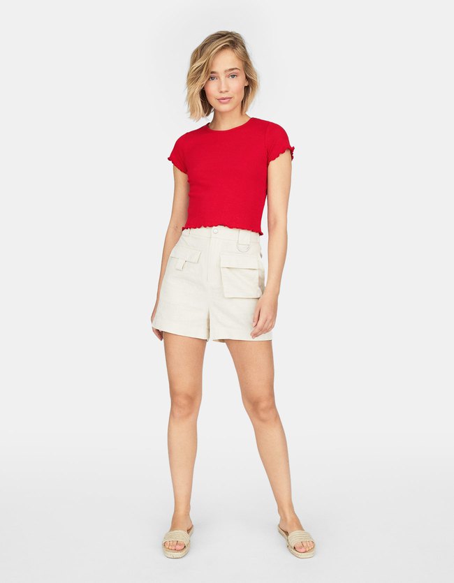 Stradivarius Curling Rib T Shirt Met Korte Mouw Dames Donkerrood Xs stradivarius kopen in de aanbieding Stradivarius Curling Rib T Shirt Met Korte Mouw Dames Donkerrood Xs stradivarius kopen in de aanbieding