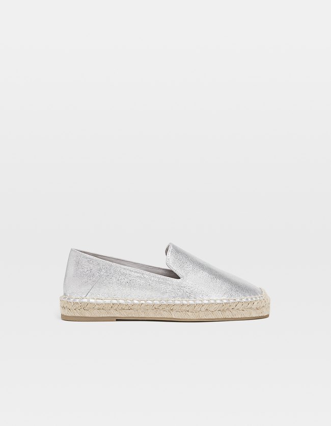 Stradivarius Zilvermetallic Espadrilles Dames Zilver 41 stradivarius kopen in de aanbieding