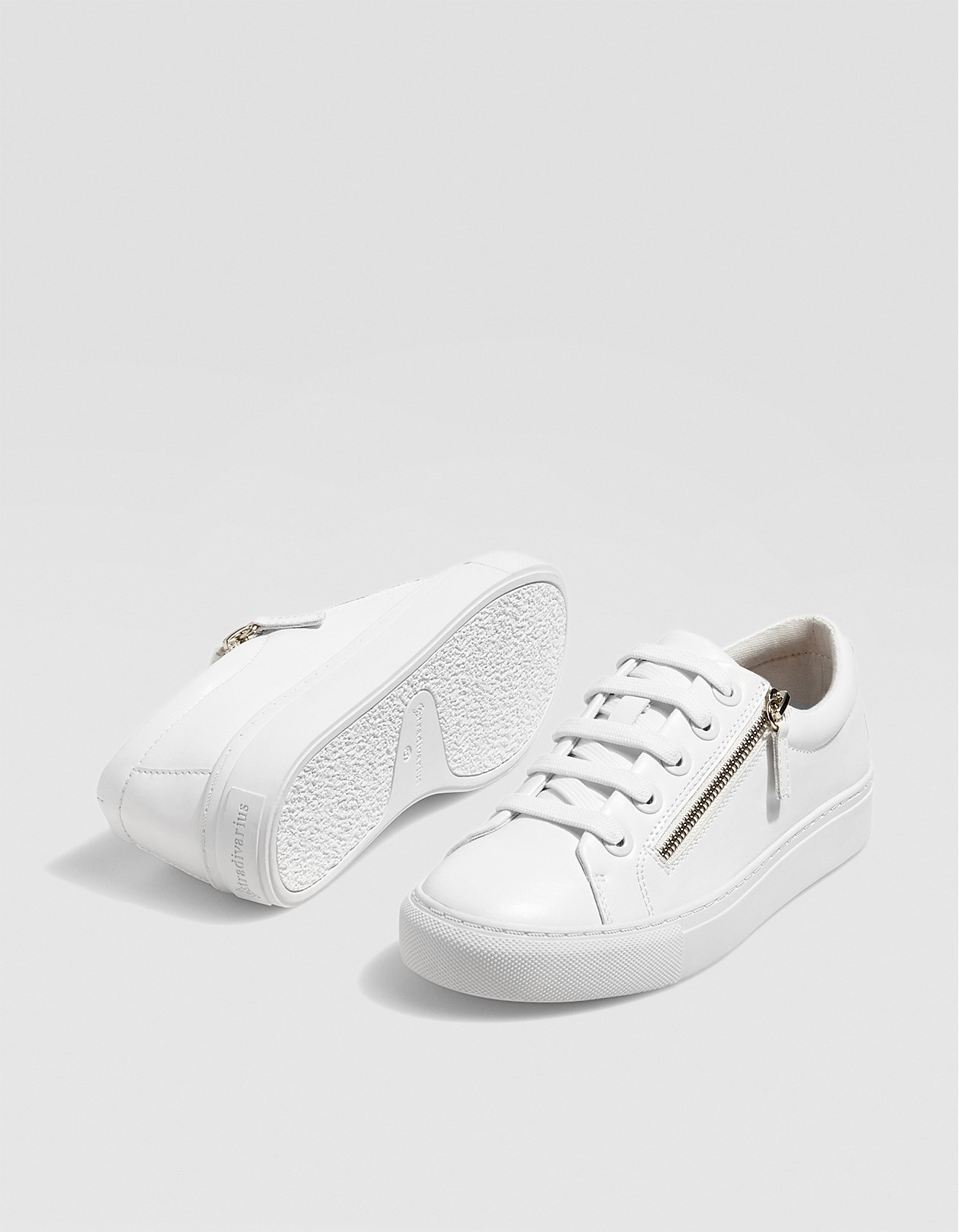 Modalite Net Stradivarius White Zip Up Plimsolls