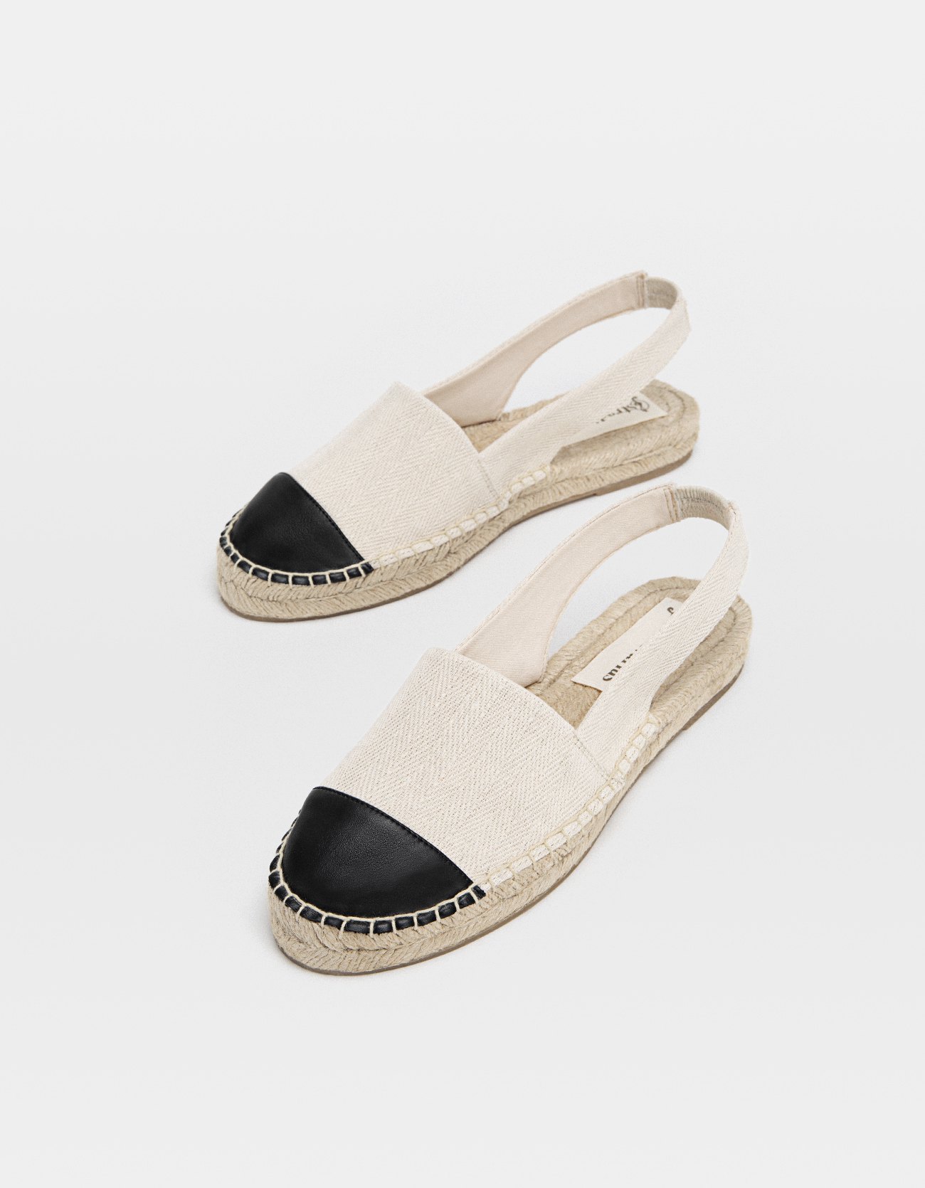 Slingback espadrilles with contrasting toe