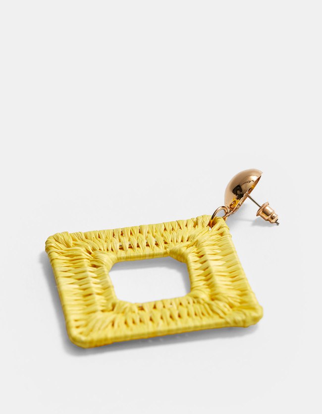 Stradivarius Rechthoekige Raffia Oorbellen Dames Geel stradivarius kopen in de aanbieding Stradivarius Rechthoekige Raffia Oorbellen Dames Geel stradivarius kopen in de aanbieding