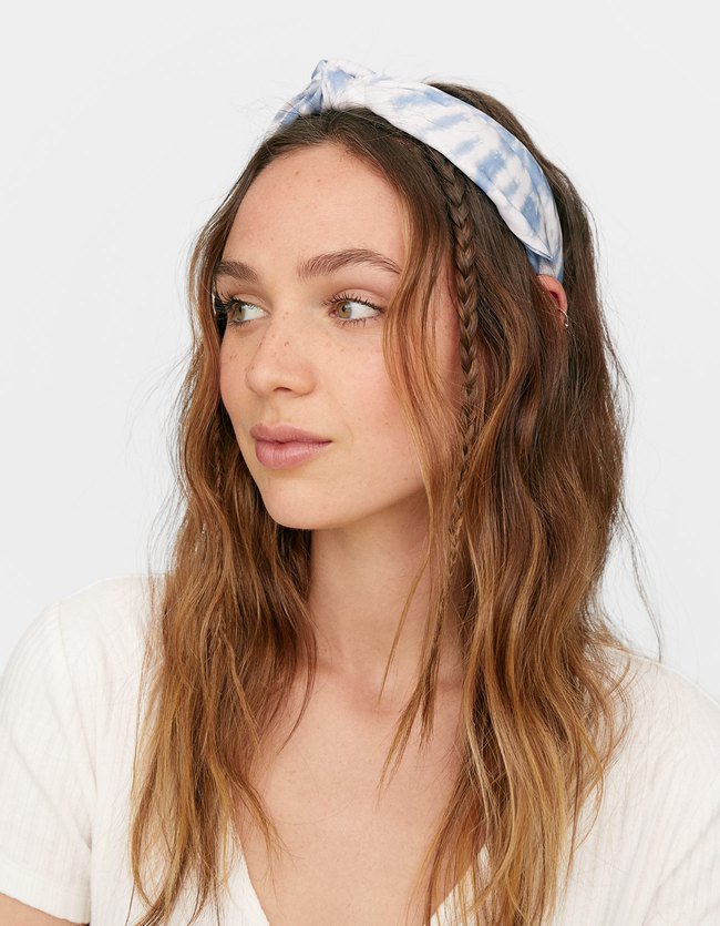 Stradivarius Tie Dye Haarband Dames Hemelsblauw stradivarius kopen in de aanbieding