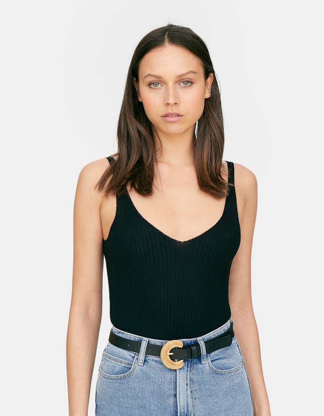 Stradivarius Riem Met Gesp Van Raffia Dames Zwart 70 stradivarius kopen in de aanbieding Stradivarius Riem Met Gesp Van Raffia Dames Zwart 70 stradivarius kopen in de aanbieding