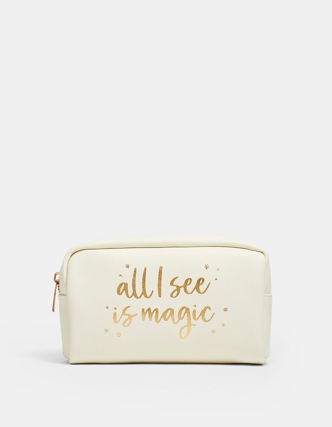 Stradivarius Toilettas Stay Magic Dames Ecru 103 stradivarius kopen in de aanbieding