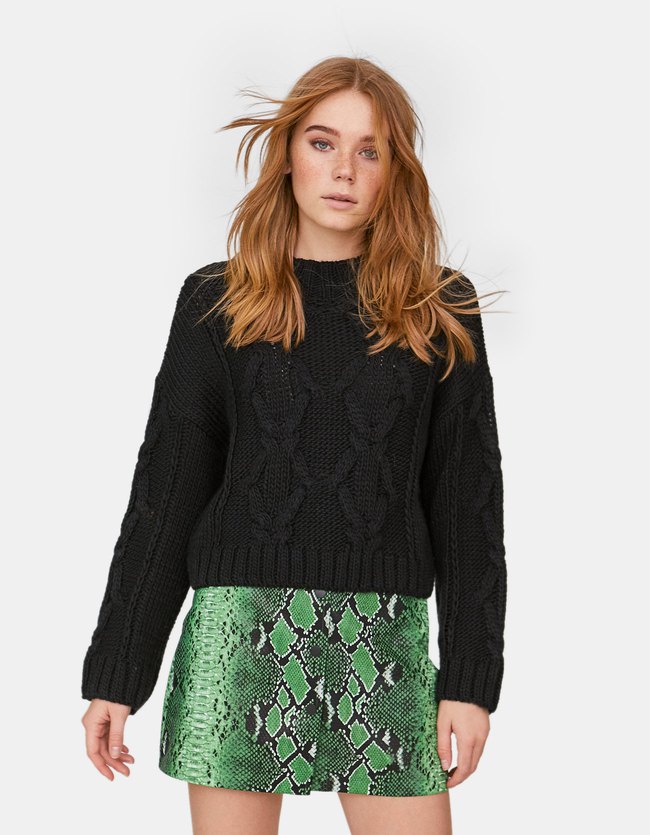 Stradivarius Leerlook Rok Met Slangenprint En Kleur Dames Groen 38 stradivarius kopen in de aanbieding