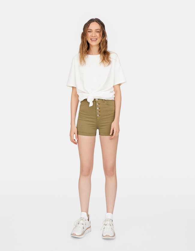Stradivarius Short Met Superhoge Taille En Knopen Dames Kaki 38 stradivarius kopen in de aanbieding Stradivarius Short Met Superhoge Taille En Knopen Dames Kaki 38 stradivarius kopen in de aanbieding