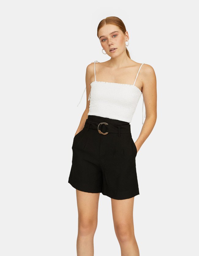 Stradivarius Short Met Carey Gesp Dames Zwart 34 stradivarius kopen in de aanbieding Stradivarius Short Met Carey Gesp Dames Zwart 34 stradivarius kopen in de aanbieding